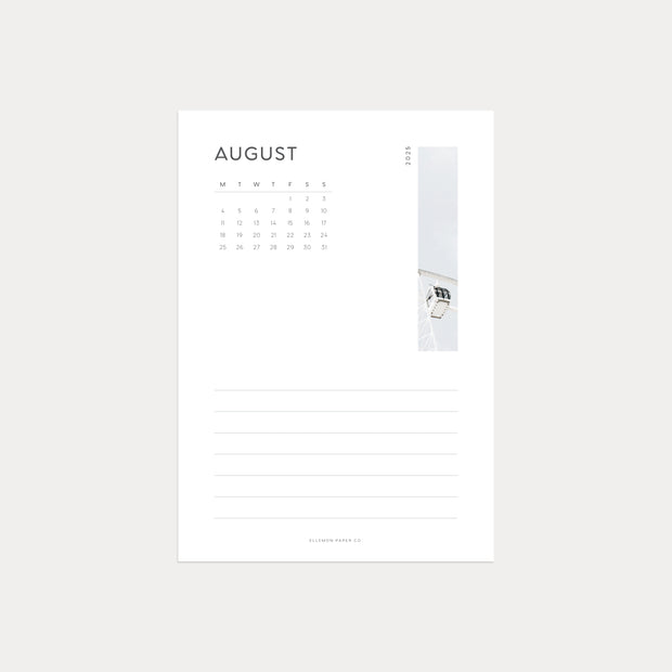 2025 Monthly Calendar Desk Card Set (3.5" x 5")