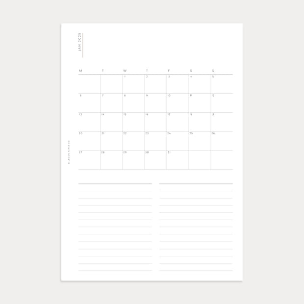 2025 Weekly Planner with Monthly Overview